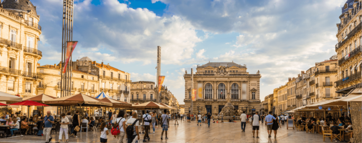 Vue de la place de la Comédie à Montpellier