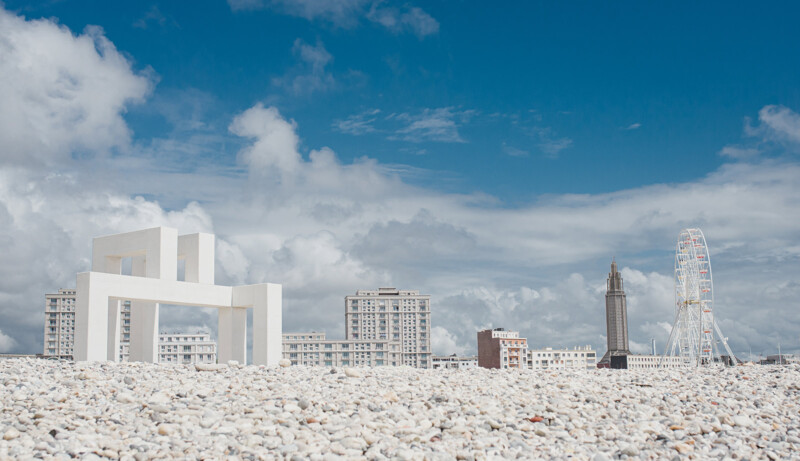 La plage de galets au Havre